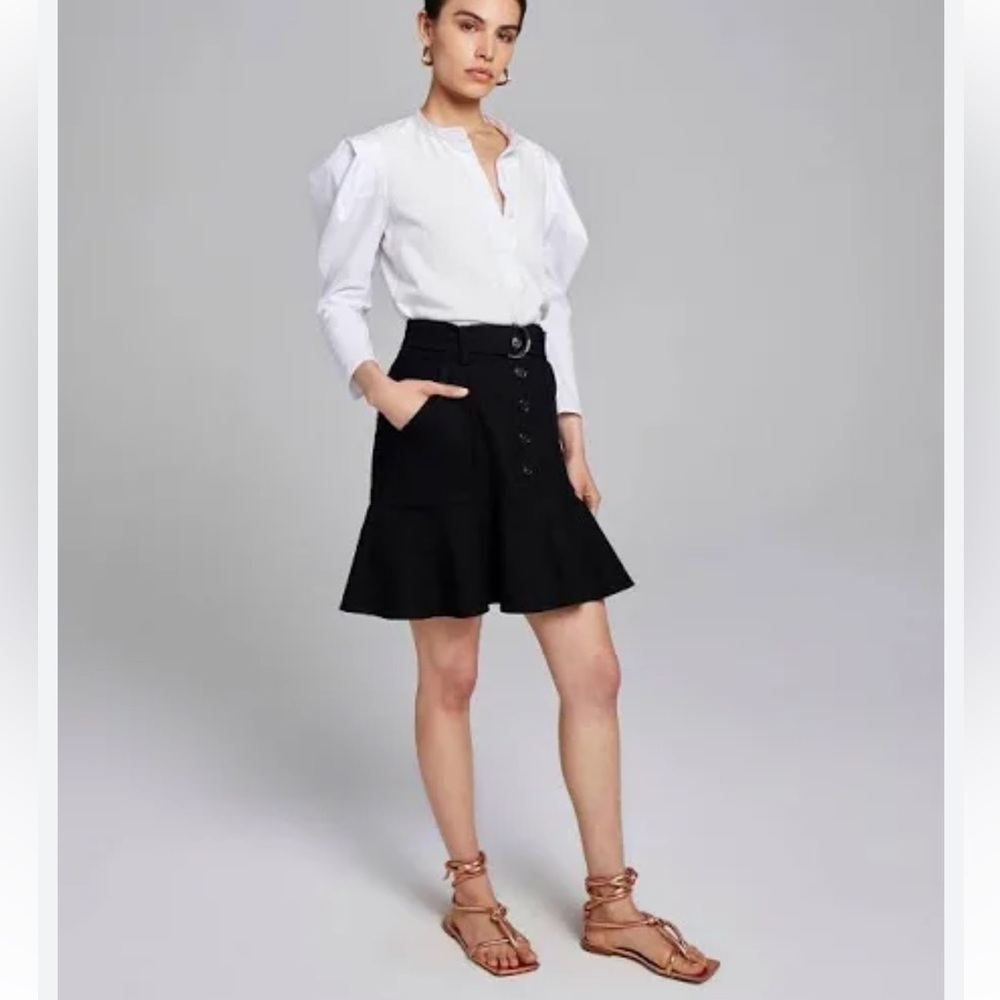 A.L.C. Miley Fluted Belted Mini Skirt Size 0